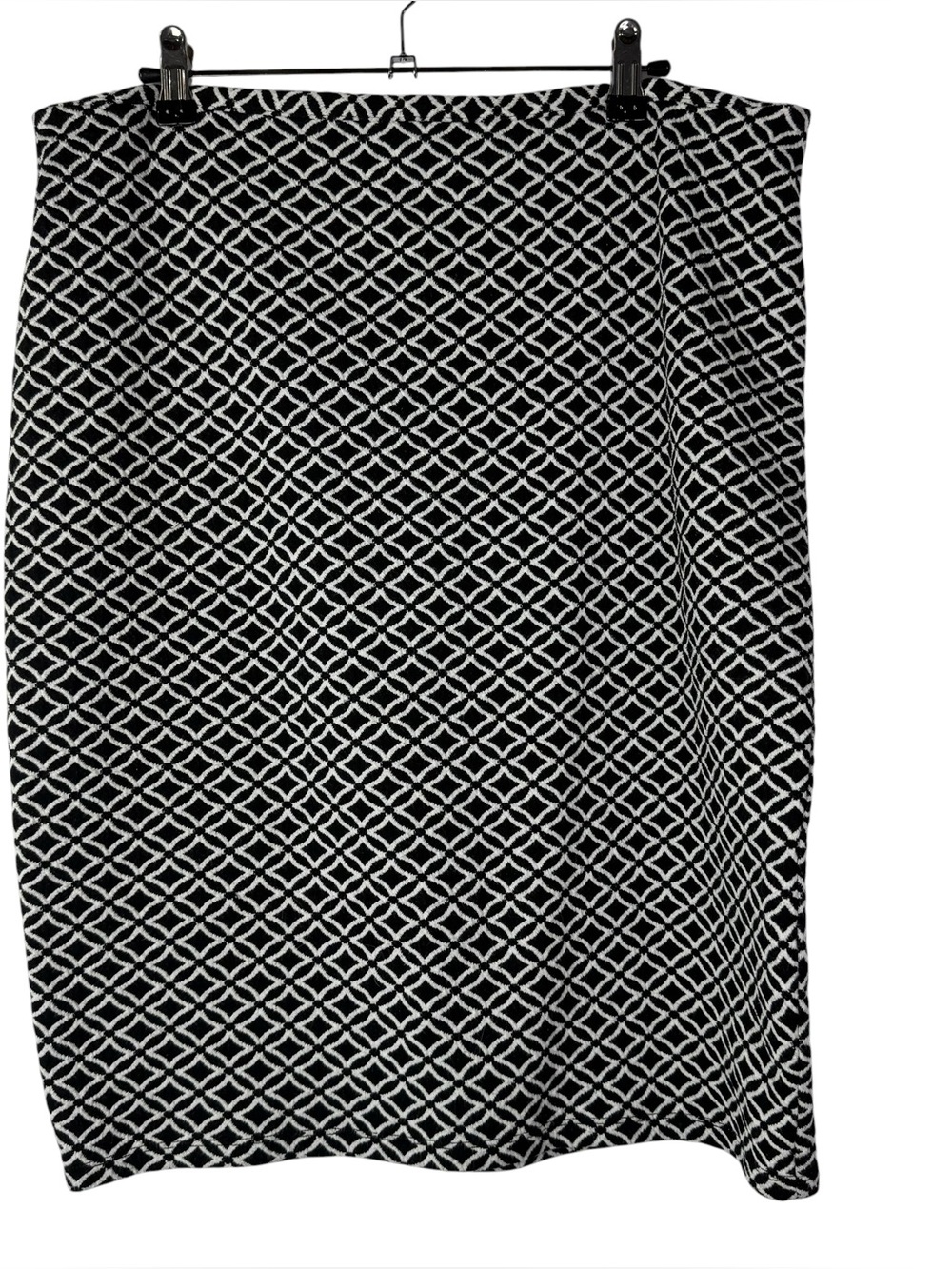 Mossimo Black & White Diamond Print Knit Pencil Skirt L